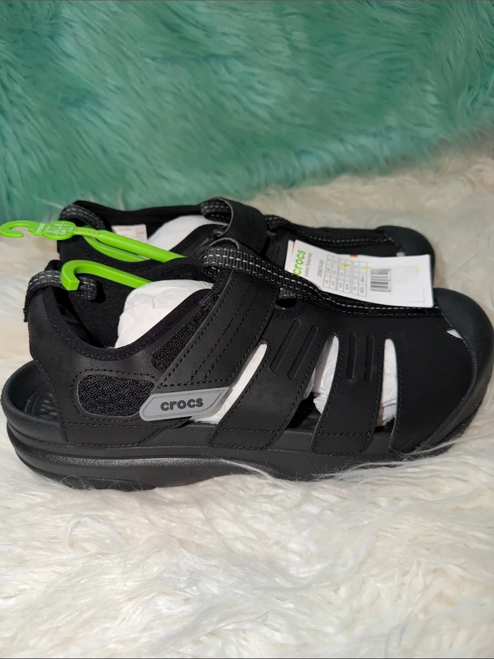 NWT CROCS Black Yukon Fisherman Clogs Mens size 10